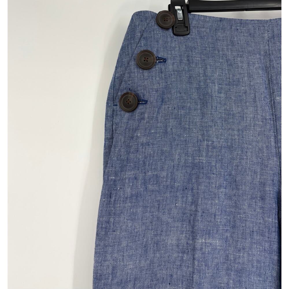 Boden Falmouth Linen Wide Leg Sailor Trousers Chambray - Picture 6 of 11
